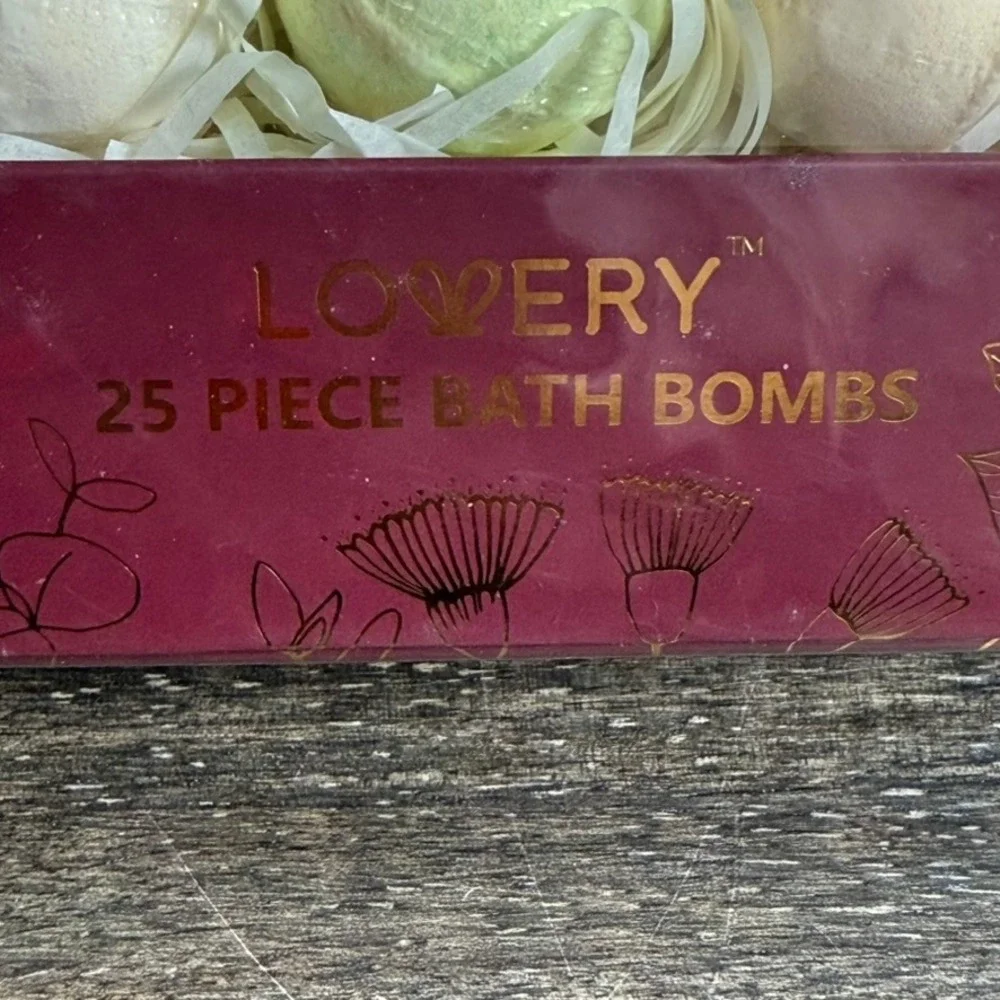 Lovery 25 Piece Bath Bomb Gift Set Rose Lavender Jasmine Eucalyptus New Sealed